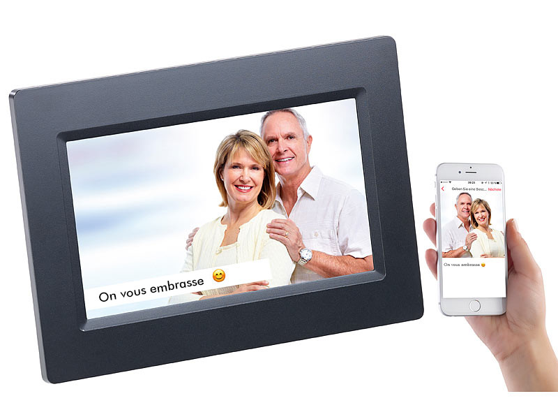 Cadre photo numérique connecté à écran tactile IPS 7 DF-600.WiFi - Cadre  photo numérique - Achat & prix